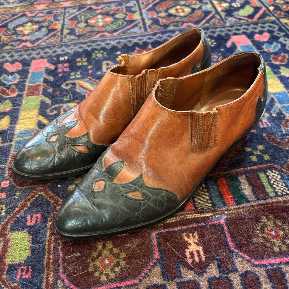 Brown and Black Women’s Cowboy Boot Mule